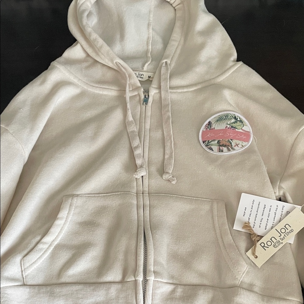 New With Tags Ron Jon Cream Hoodie